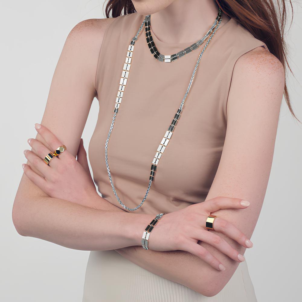 Bracciale UNOAERRE con Maglie Quadrate Piatte
