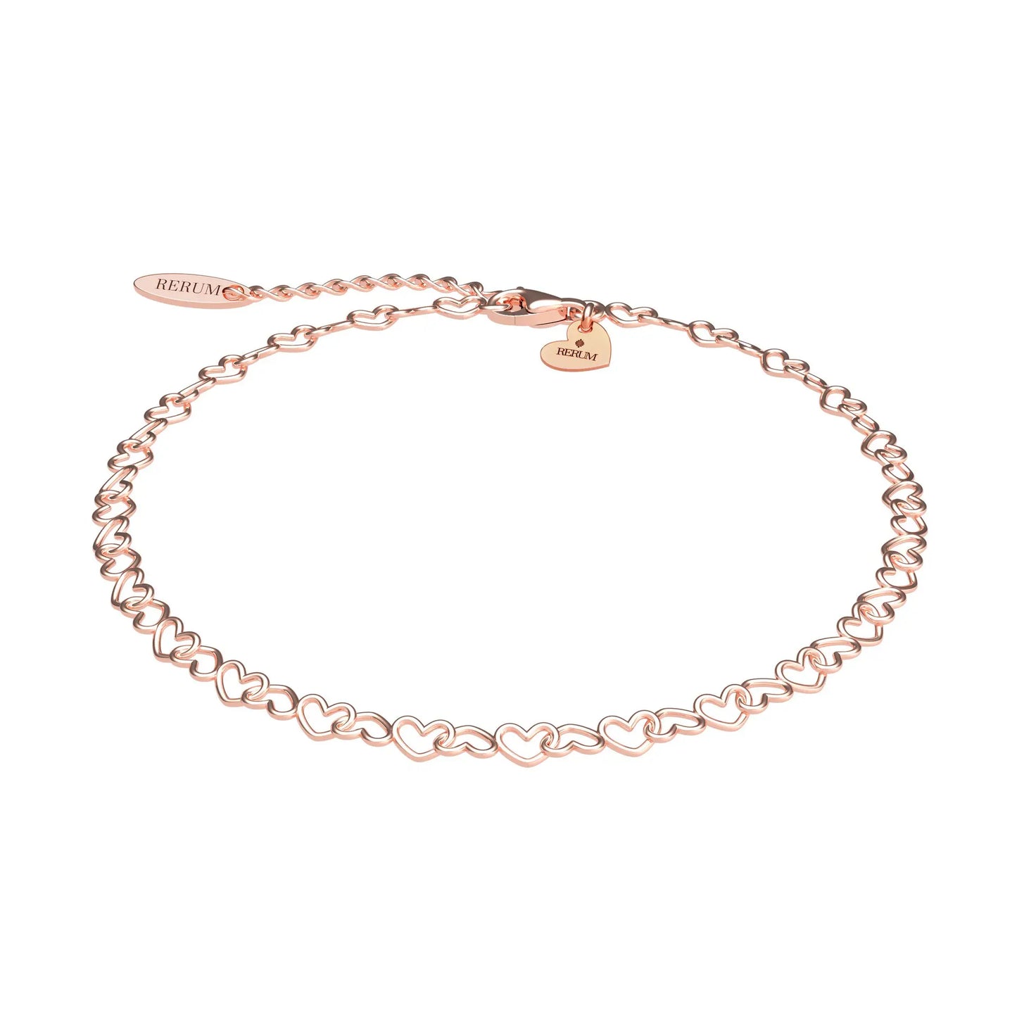 Bracciale Base RERUM in Argento con PVD Rosè – Cuori