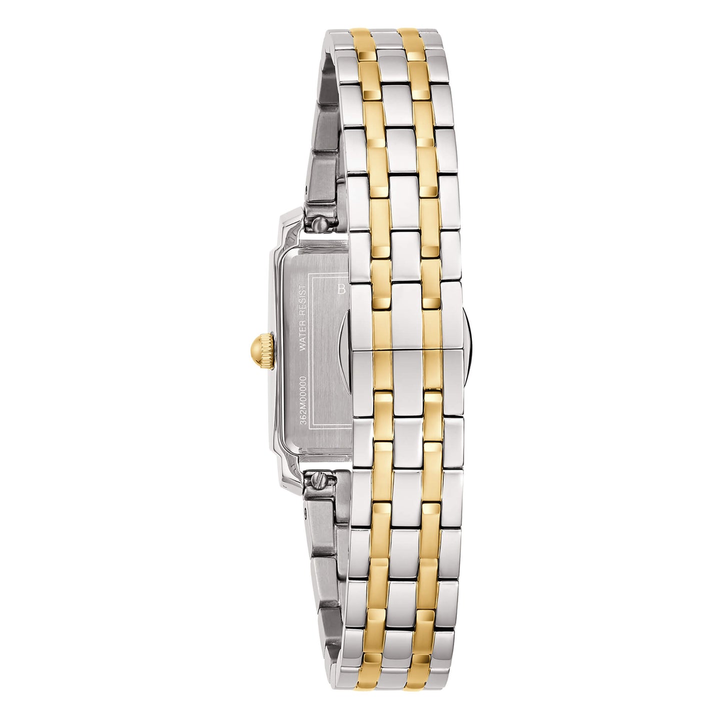 Orologio Donna Bulova Sutton Tank 98P220 – Acciaio Bicolore, Diamanti e Madreperla