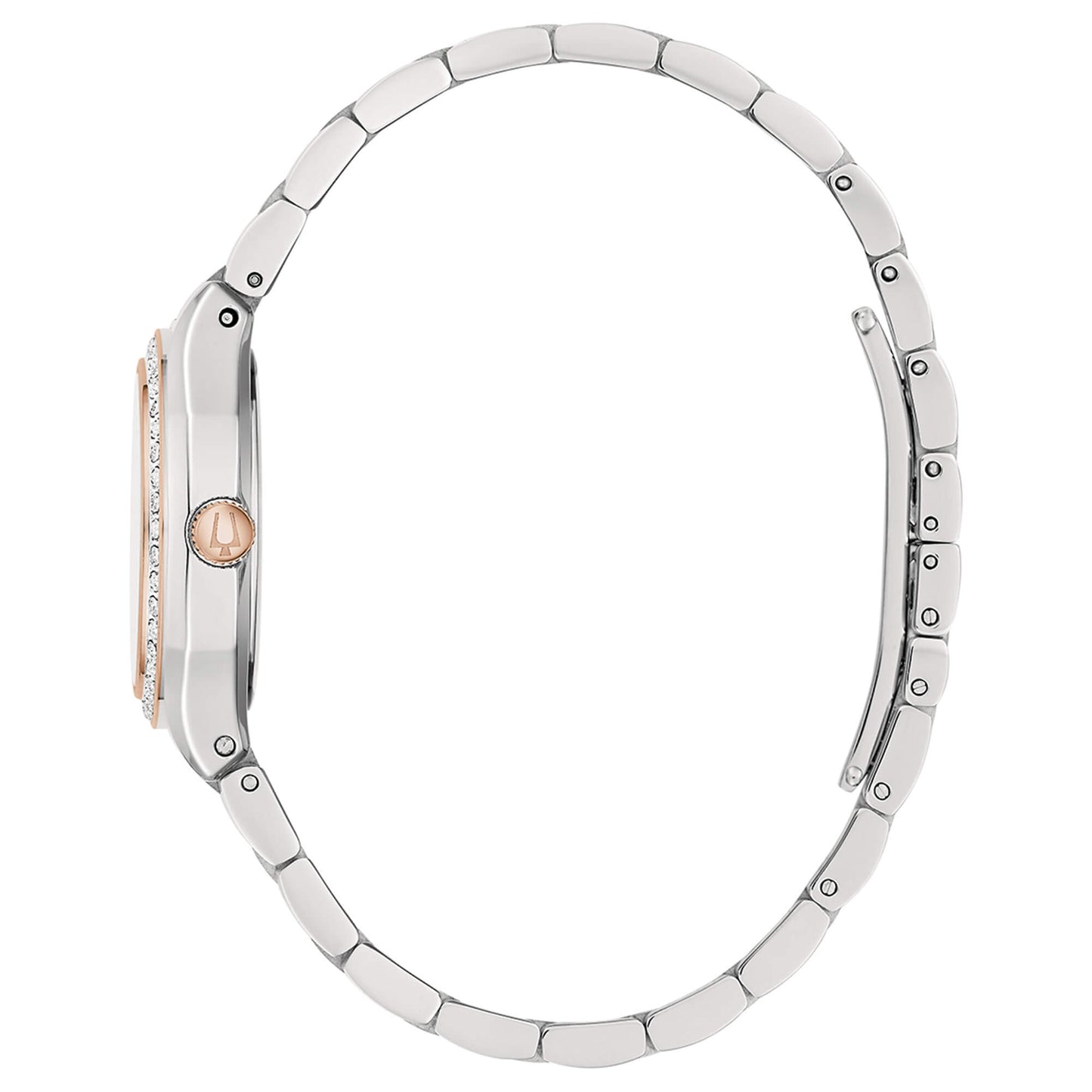 Orologio Bulova Surveyor Lady Small in Acciaio e Oro Rosa con Diamanti Naturali – Quadrante Bianco