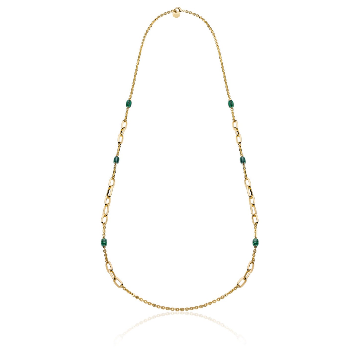 Collana Lunga Essenza UNOAERRE 2198 – Catena Forzatina con Malachite