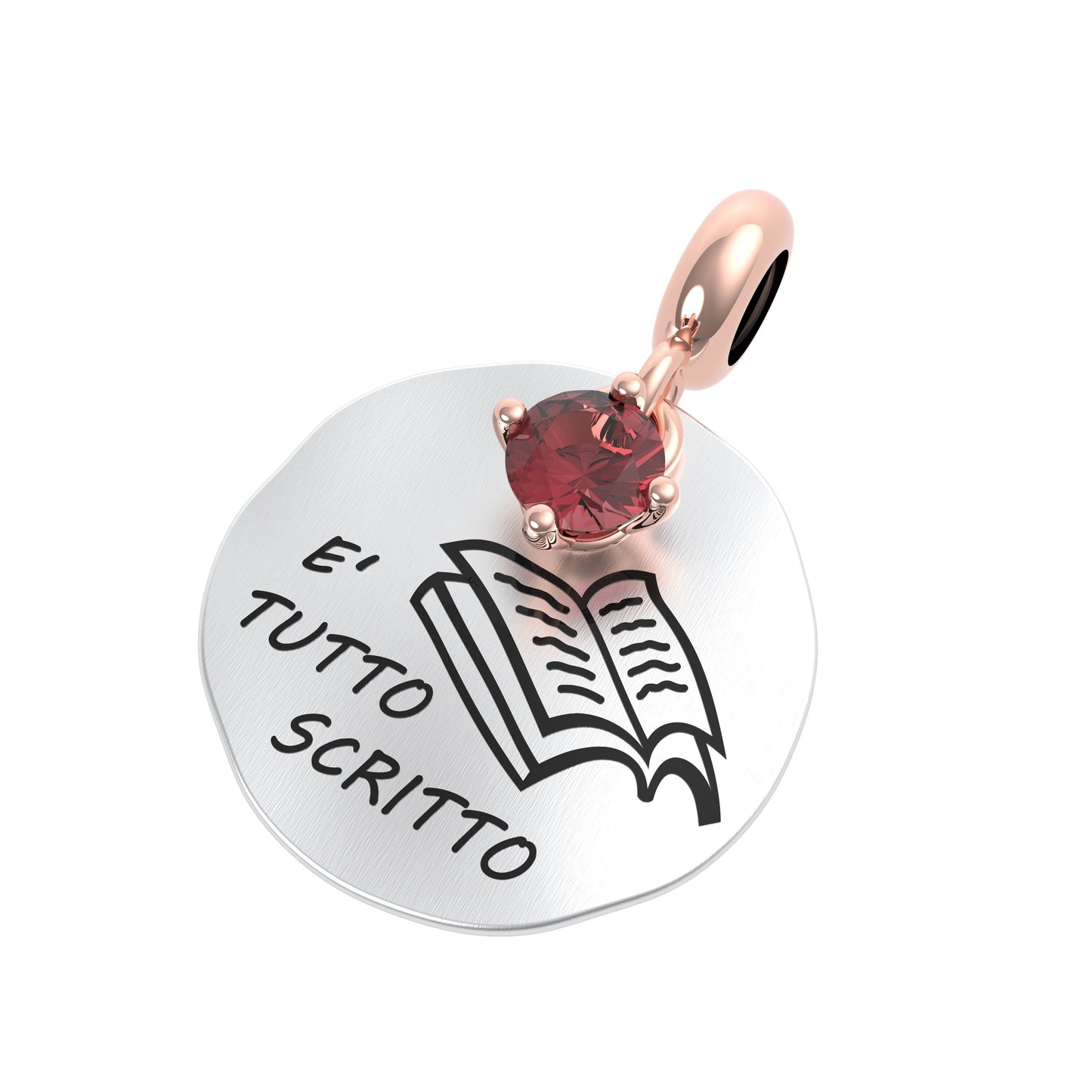 Ciondolo Rotondo “È Tutto Scritto” in Argento