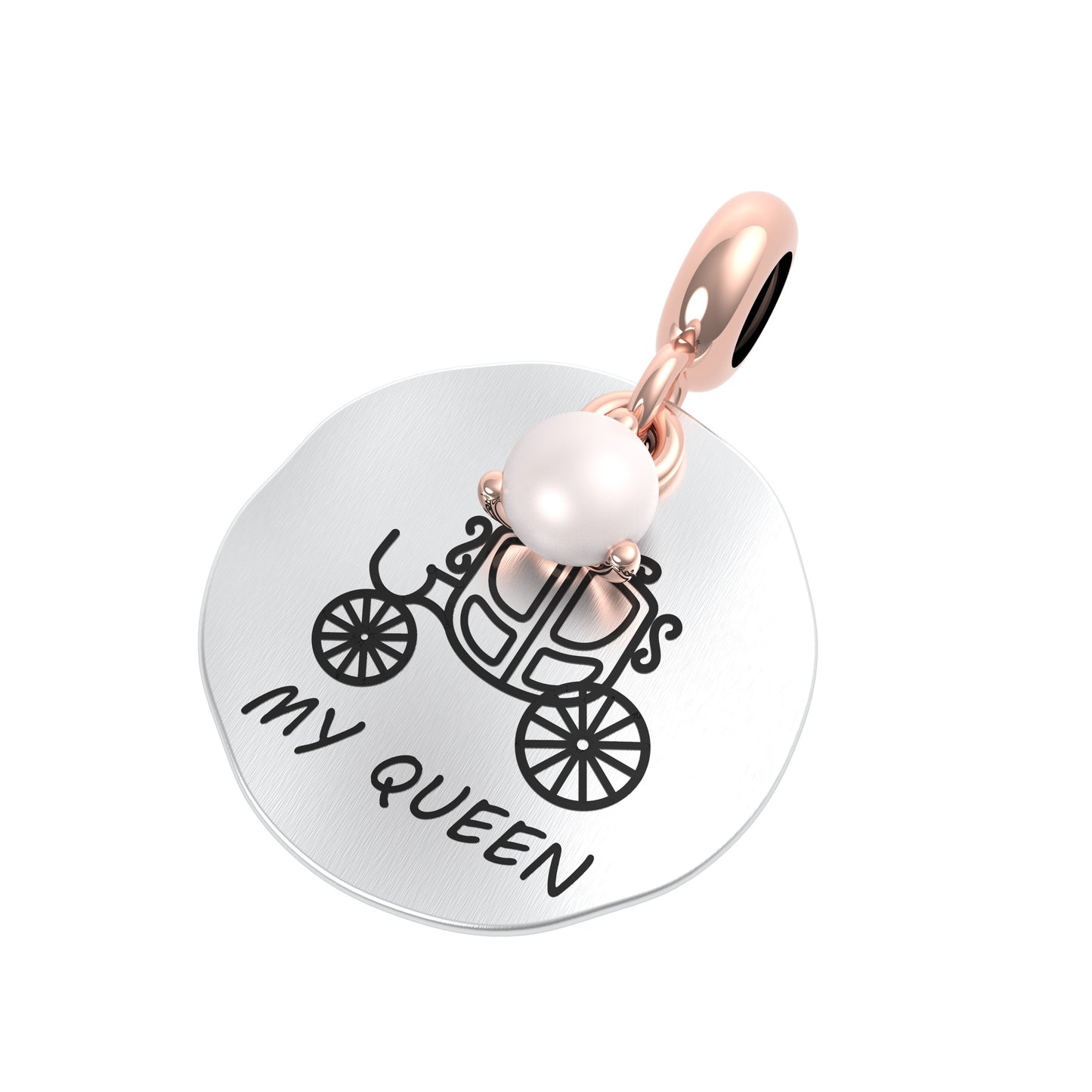 Ciondolo Rotondo “My queen” in Argento