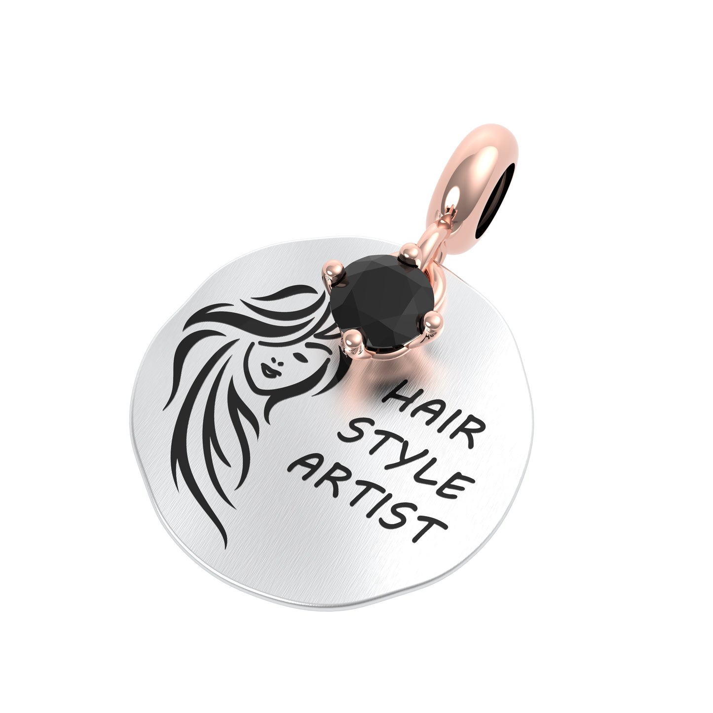 Ciondolo Rotondo “Hair Style Artist” in Argento
