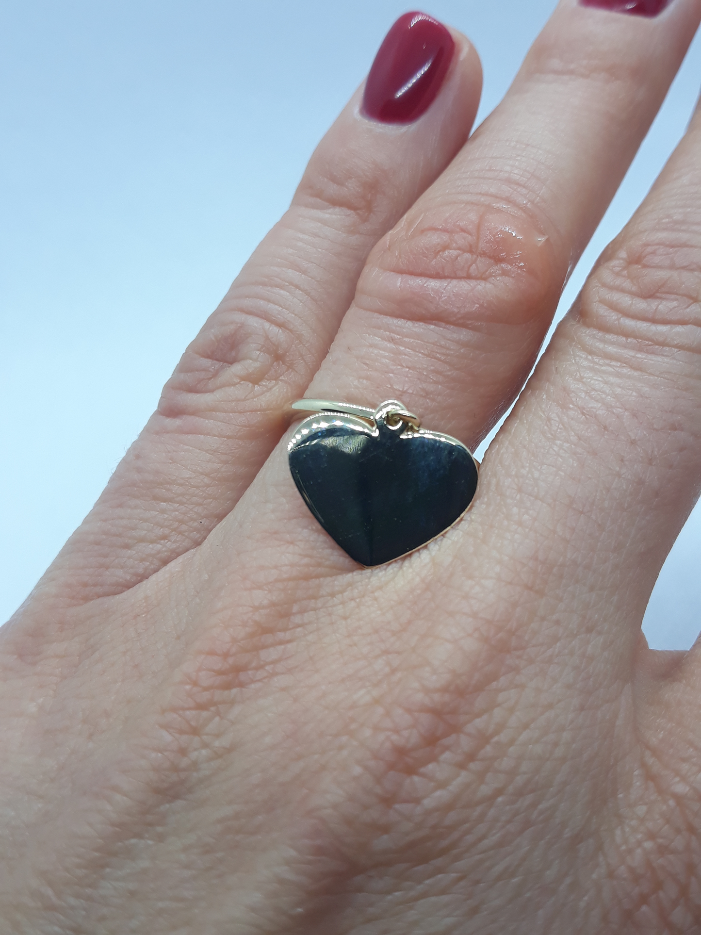 Anello con Cuore Incantato Pendente in Oro Giallo 18kt