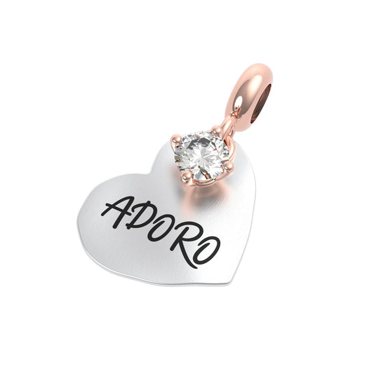 Charm Cuore “Adoro” in Argento