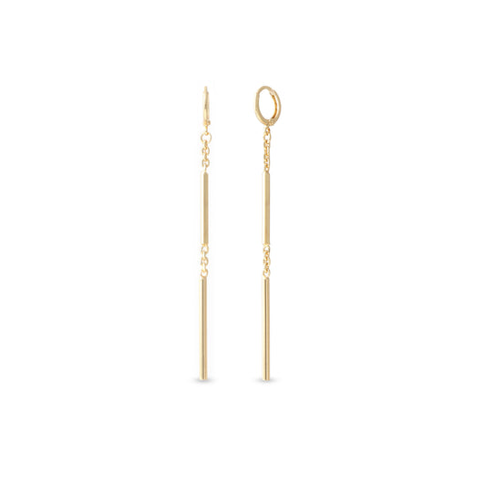 Orecchini Line Dorati Unoaerre – Pendenti Catena 9 cm in Bronzo Placcato Oro