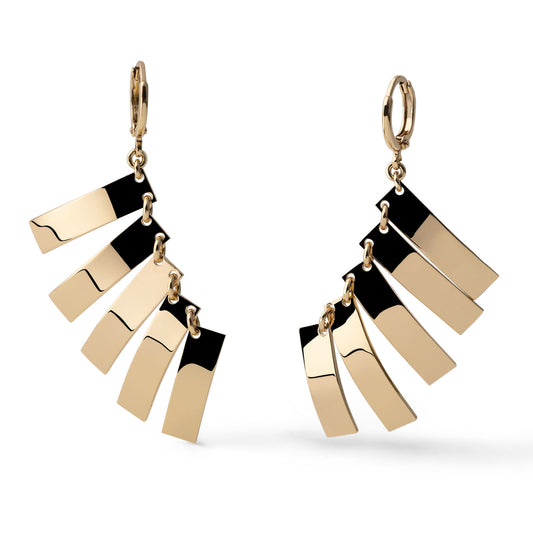 Orecchini Unoaerre Lux Dorati – Pendenti Rettangolari Spina di Pesce
