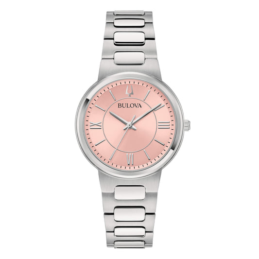 Orologio Bulova Classic Elegant Donna 96L335 – Eleganza in Acciaio con Quadrante Rosa