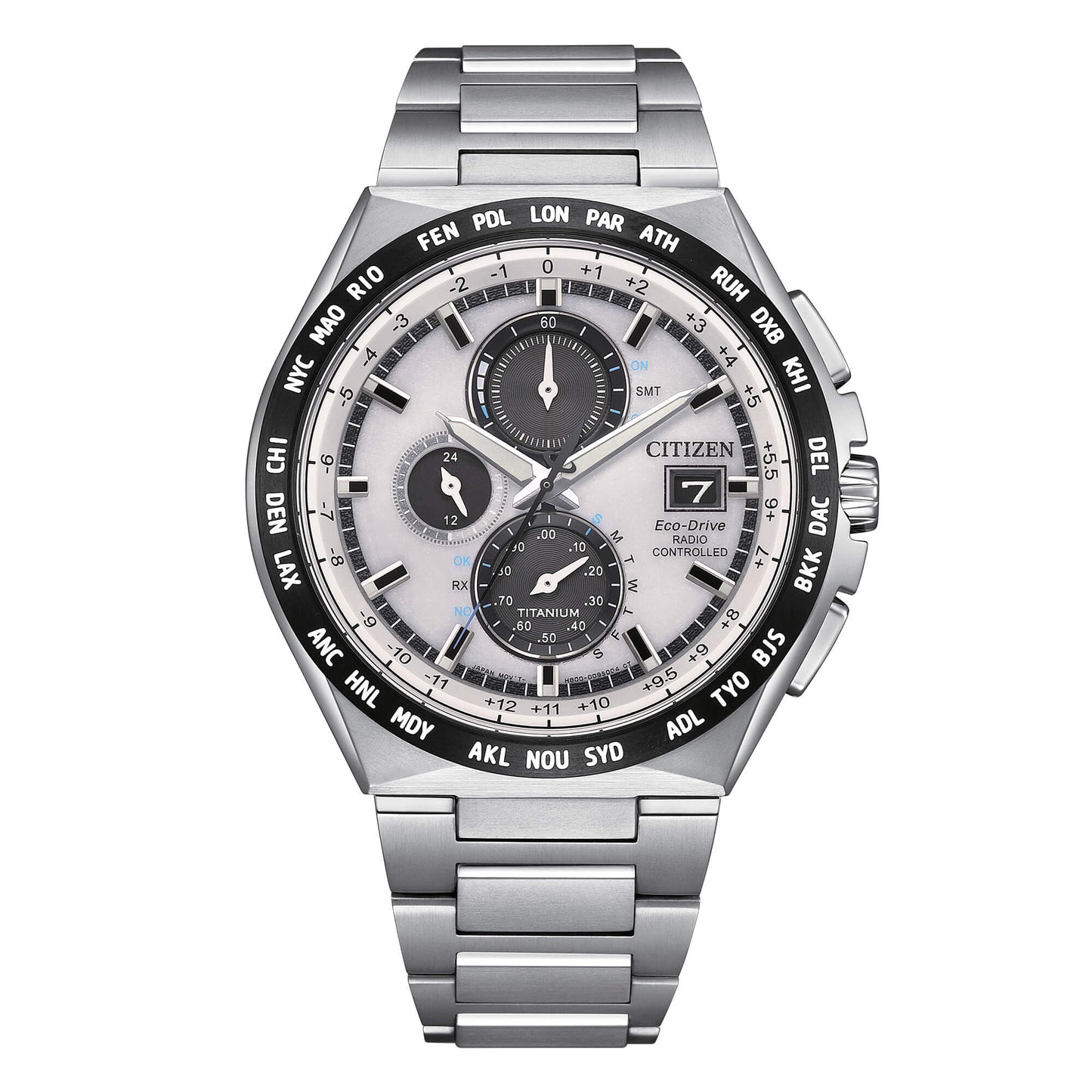 Citizen AT8238-84A – Cronografo Radiocontrollato Super Titanio Eco-Drive 43 mm
