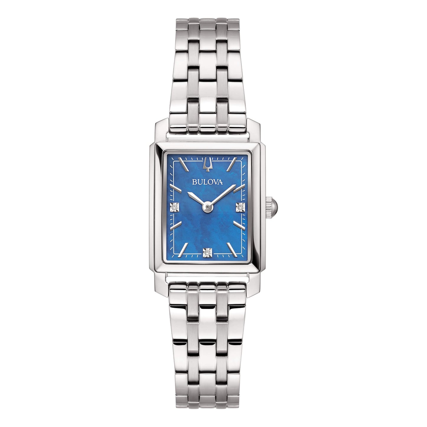 Orologio Donna Bulova Sutton Tank 96P245 in Acciaio con Diamanti