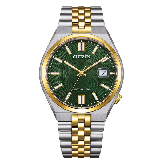 Orologio Uomo Citizen Tsuyosa 60 NK0024‑54X – Automatico Acciaio Bicolore con Quadrante Verde