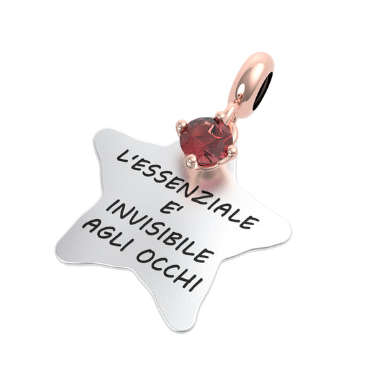 Ciondolo Stella “L'essenziale è invisibile agli occhi” in Argento