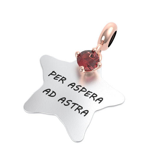 Ciondolo Stella “Per aspera ad astra” in Argento