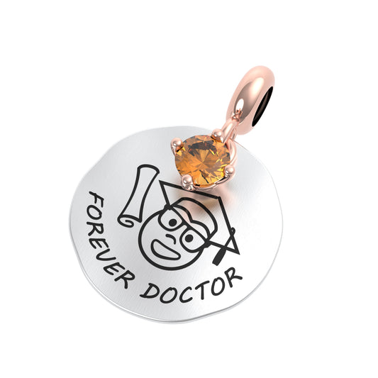 Ciondolo Rotondo “Forever Doctor” in Argento
