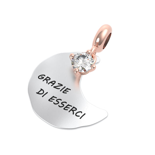 Charm Luna “Grazie di esserci” in Argento