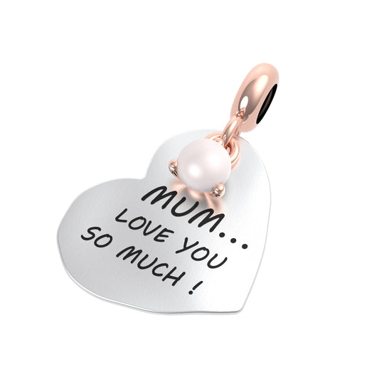 Ciondolo Cuore “Mum love you so much” in Argento