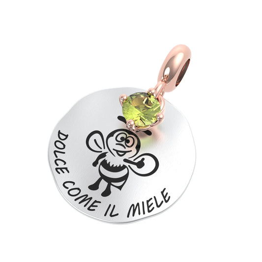 Charm Rotondo “Dolce come il miele” in Argento