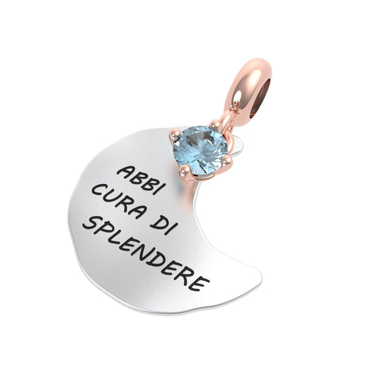 Ciondolo Luna “Abbi Cura di Splendere” in Argento