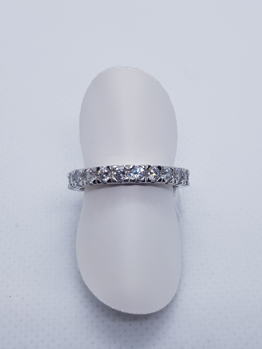Anello FRABOSO Veretta Eternity con Zirconi Bianchi in Argento