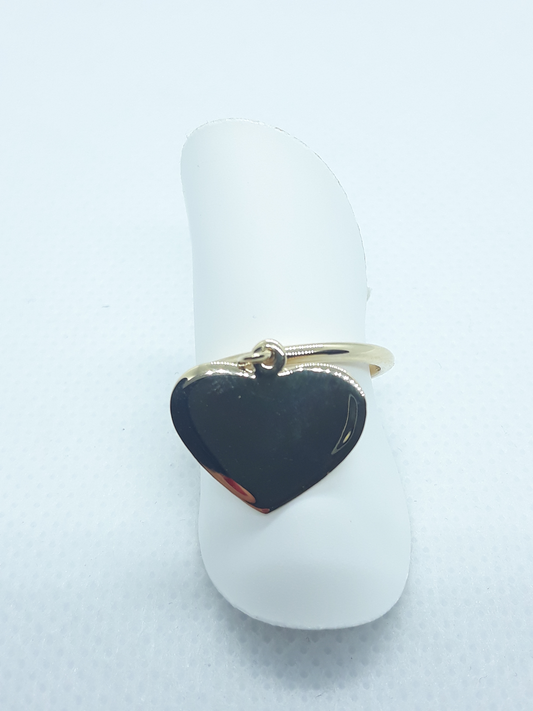 Anello con Cuore Incantato Pendente in Oro Giallo 18kt